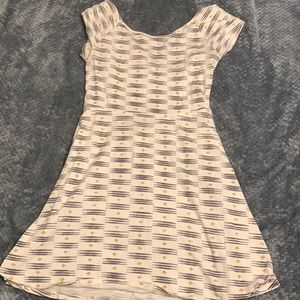 White and gray sundress with criss cross back